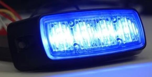 LED výstražné světlo strobo 12/24V, R65 IP67- modré