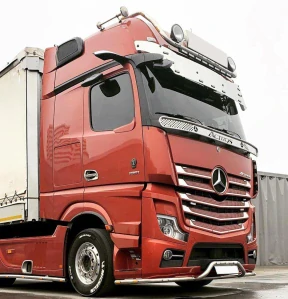 Nerezový rám pod nárazník s držákem na SPZ | Mercedes Actros lowdeck MP4, MP5