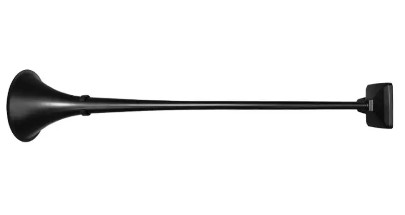 Kulatá vzduchová houkačka - Fanfára Hadley, hlíníková, černá 37,5"/95cm