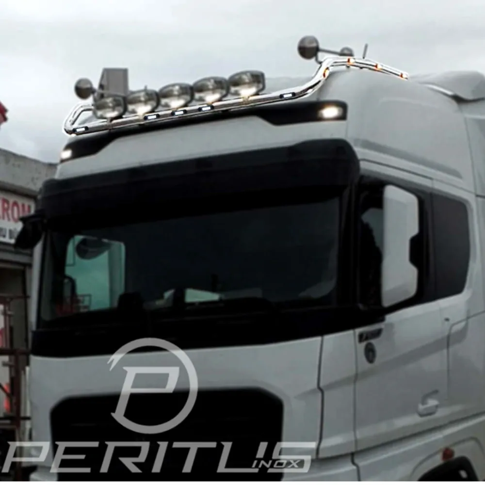 Střešní nerezový rám s 5 bílými a 8 oranžovými LED, pro FORD F-Max