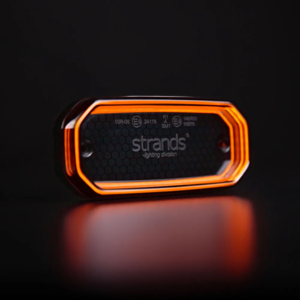 LED poziční světlo 116,5mm Strands FOR9T, 10-40V, 58LED, ECE R10, R148- oranžové