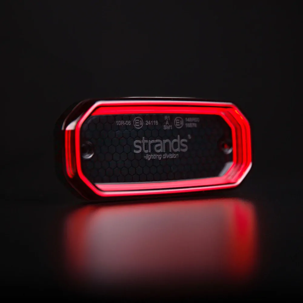 LED poziční světlo 116,5mm Strands FOR9T, 10-40V, 58LED, ECE R10, R148- červené