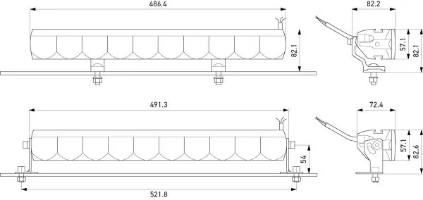 LED rampa HELLA ValueFit 522mm, s pozičním světlem, 12/24/48V, ECE R112, R10, R7