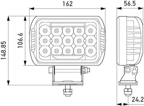 LED Pracovní světlo HELLA ValueFit s pozičním světlem, 12/24V, ECE R10, R112, R7