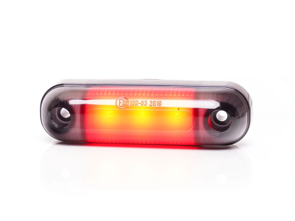 LED poziční světlo Waś 12-24V, zatmavené/efekt neon- červené červené