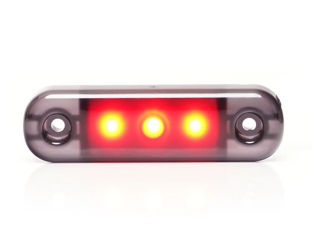 LED poziční světlo Waś 12-24V, zatmavené, 3 LED- červené