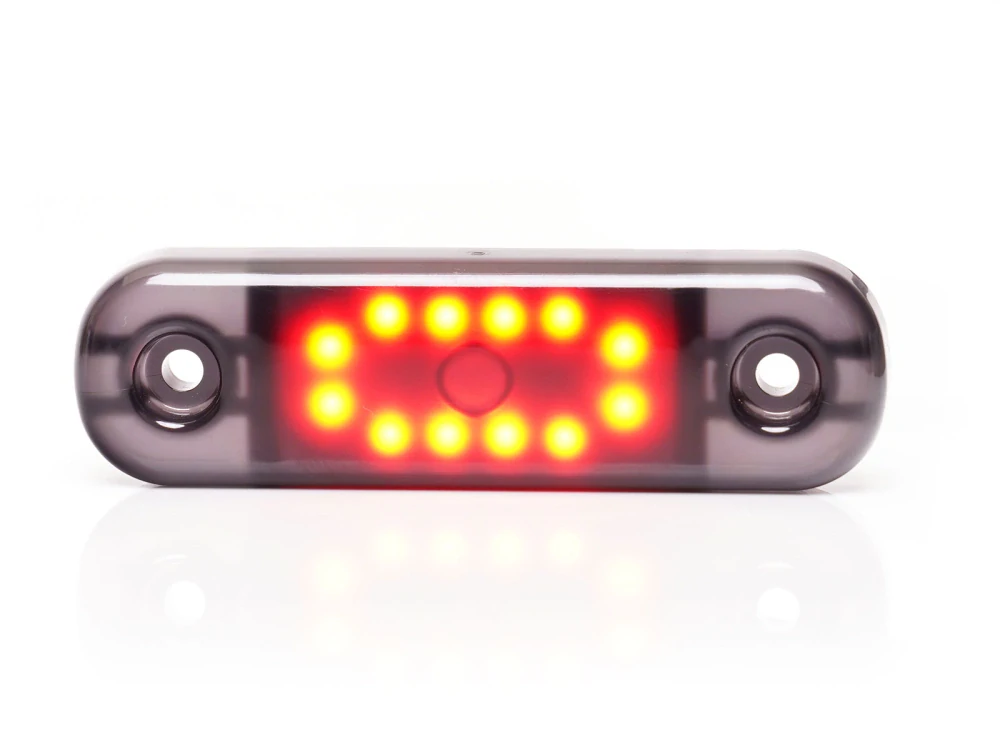 LED poziční světlo Waś, 12-24V, 12LED, zatmavené- červené