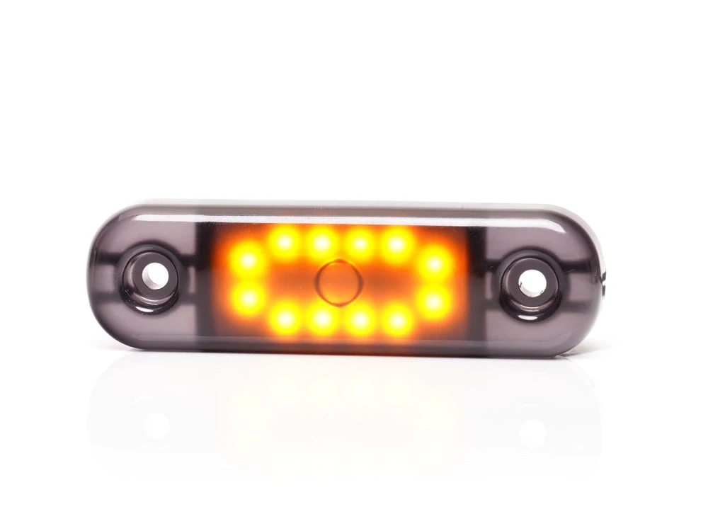 LED poziční světlo Waś, 12-24V, 12LED, zatmavené- oranžové