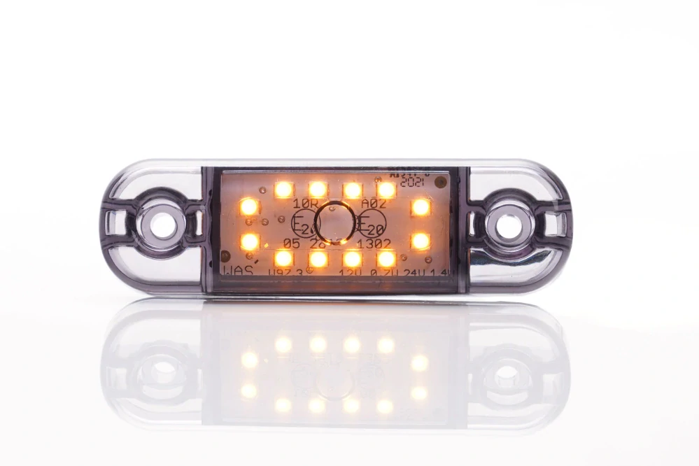LED poziční světlo Waś 12-24V, 12LED, průhledné dark- oranžové