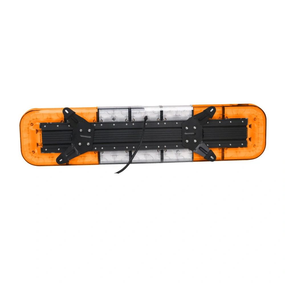 LED majáková rampa (1211mm), střed čirý, boky oranžové