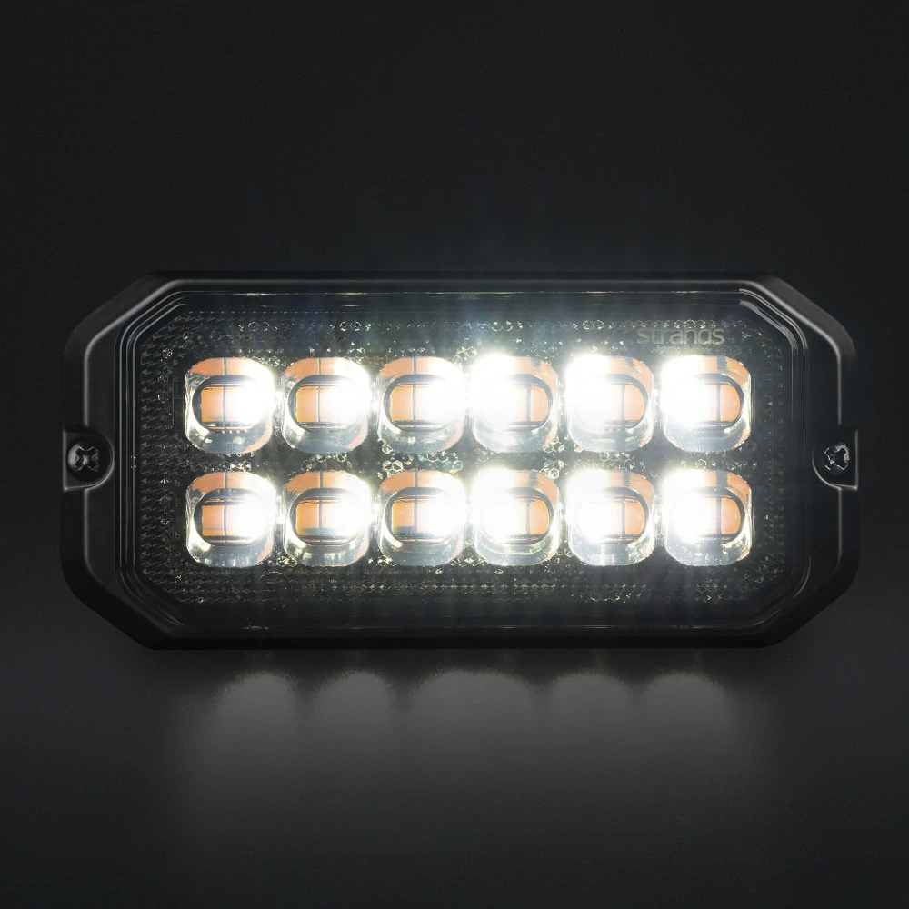 Výstražné světlo Strands Dark Knight, 12 LED, 10-32V, 25W, ECE R10, R65- oranžová/bílá
