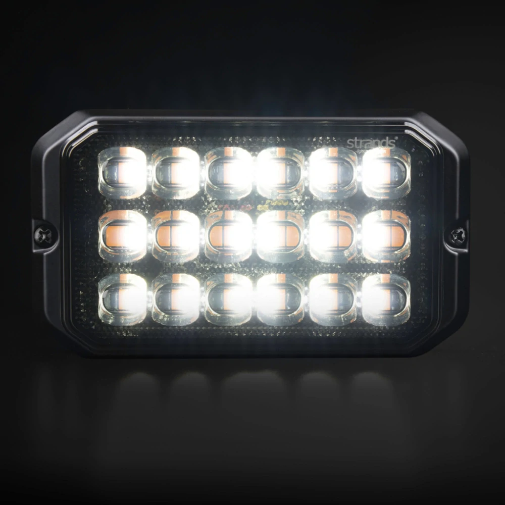 Výstražné světlo Strands Dark Knight, 18 LED, 10-32V, 26W, ECE R10, R65- oranžová/bílá
