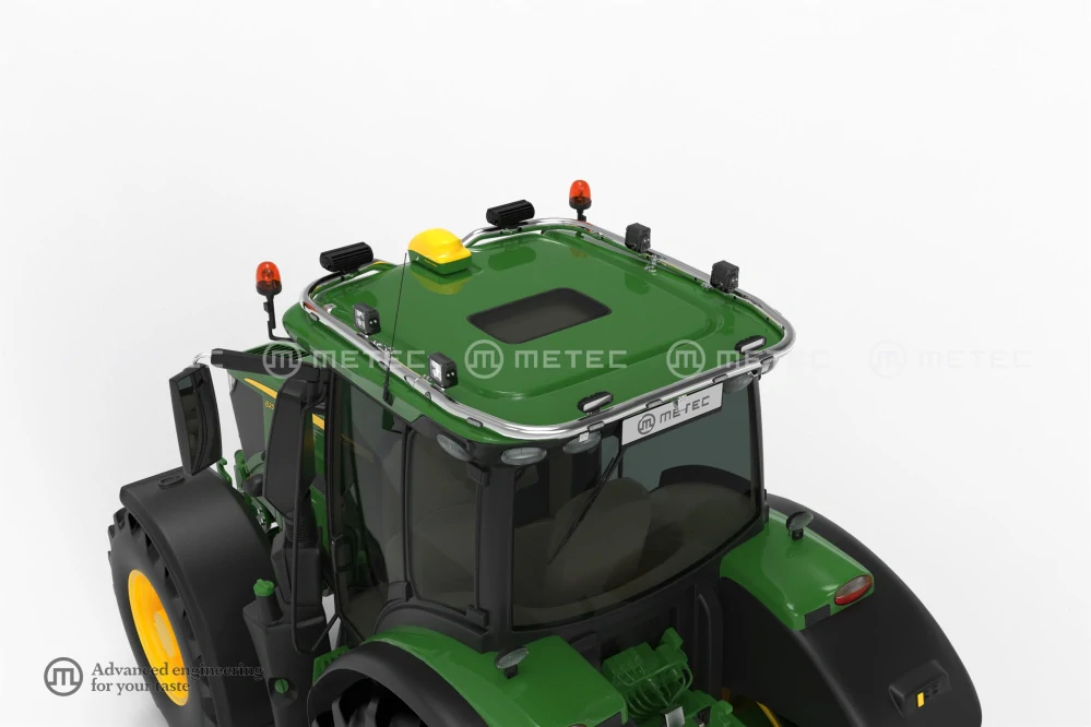 Střešní nerezový rám, 13 LED, pro JOHN DEERE 6R 18-