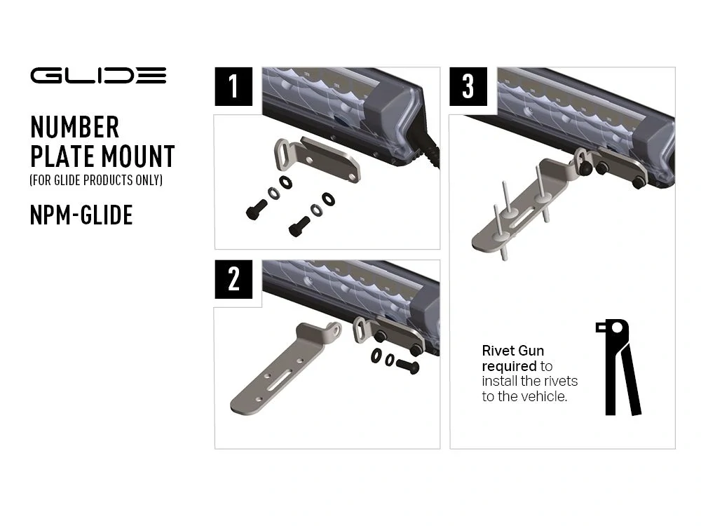 Montážní sada nad SPZ pro světlo Lazer Glide- univerzální