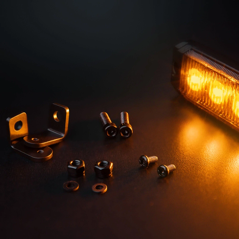 LED poziční světlo Strands Dark Knight SM6, 10-32V, 3,3W, R10- oranžové