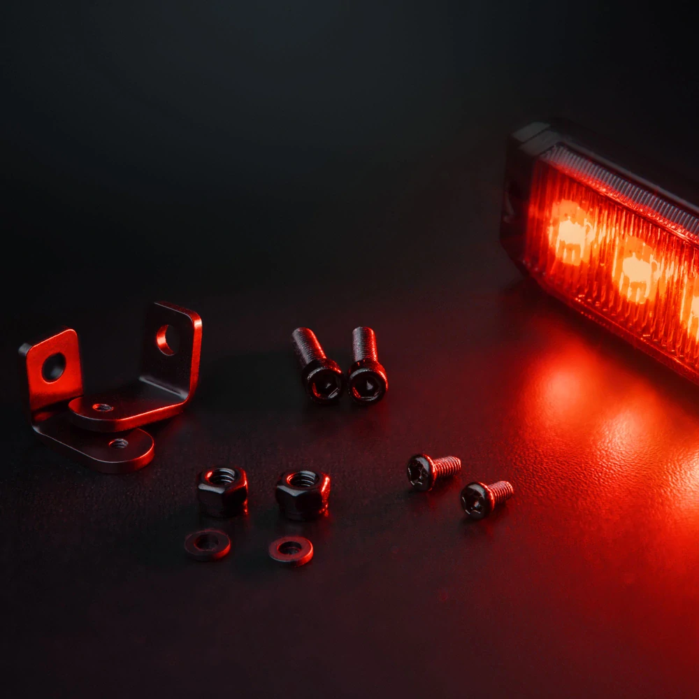 LED poziční světlo Strands Dark Knight SM6, 10-32V, 3,3W, R10- červené
