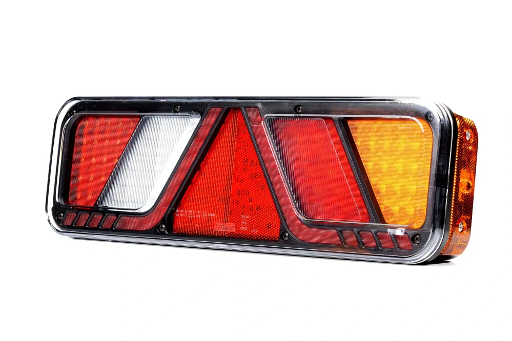 LED zadní skupinová svítilna s tykadlem 24V, 6 funkcí, 7pin konektor- pravé