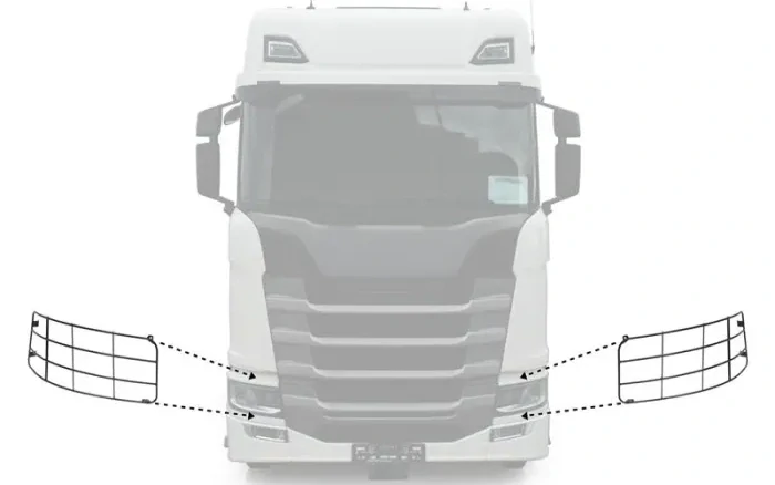 Ochranné kryty hlavních světlometů pro Scania NTG