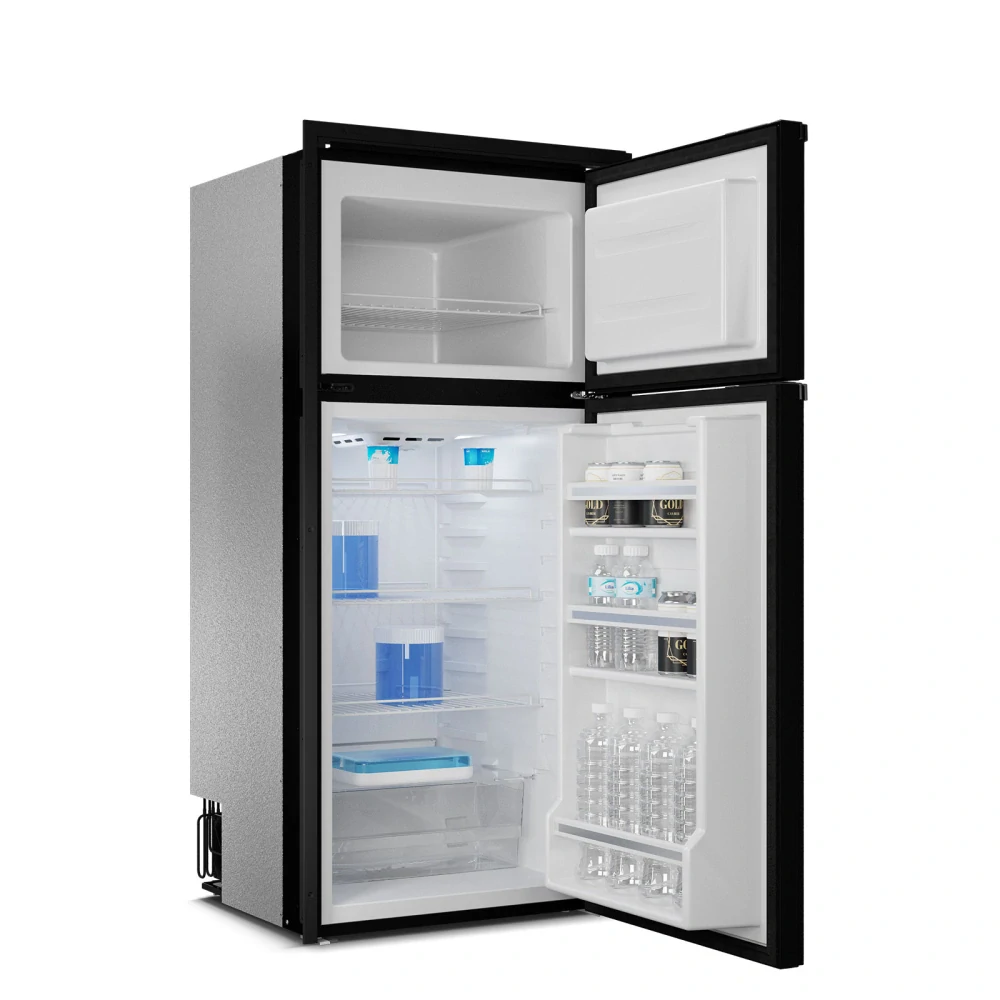 Vestavná lednice Vitrifrigo 216 l – kompresorová, 12/24V, černá – s bluetooth připojením