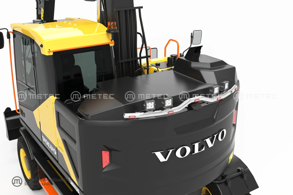 Zadní nerezový rám, 5LED, 4 upínadla světel, pro VOLVO EWR150E 14-