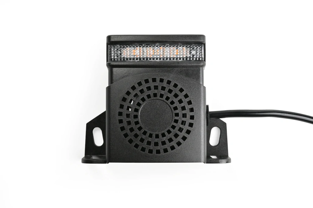 Couvací signalizátor s oranžovým výstražným světlem Skyled BOOM Flash, 12-80V, 92-107dB, R10