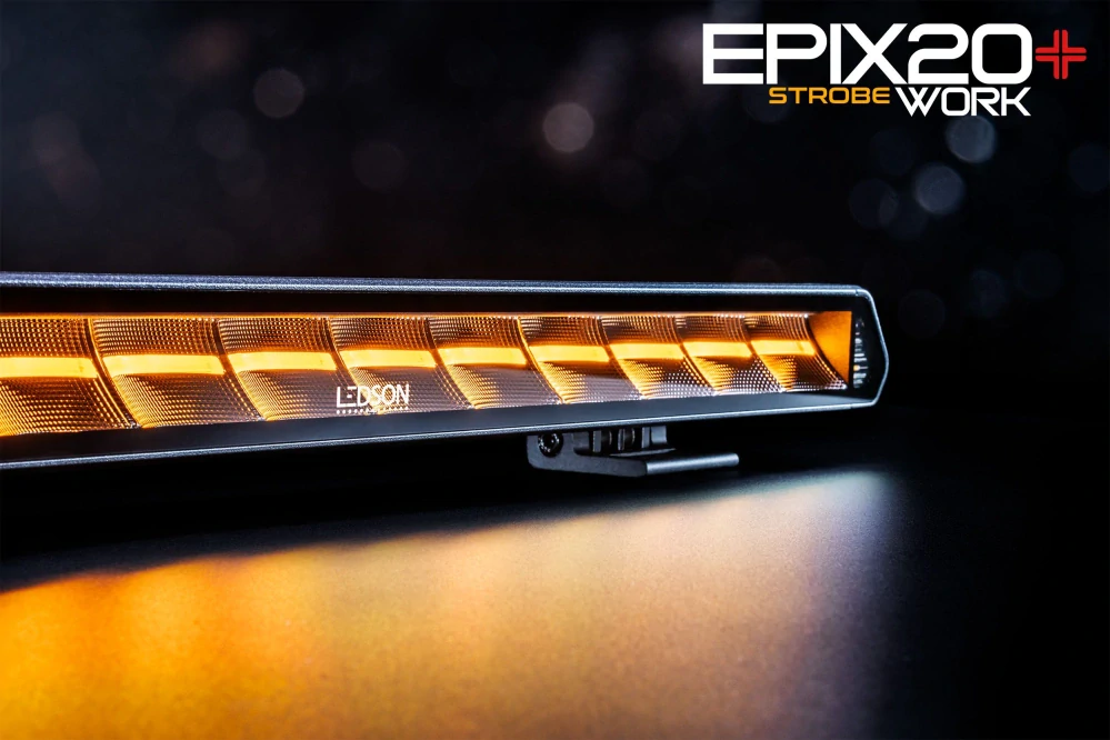 LED Pracovní rampa Ledson Epix20+, s červeným a oranžovým pozičním světlem, strobo, 9-36V, 180W