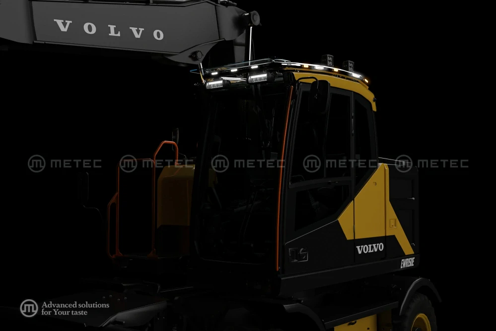 Střešní nerezový rám, 11LED + 5 výstražných světel, 10 upínadel světel, kabeláž, Volvo EWR150E 14-