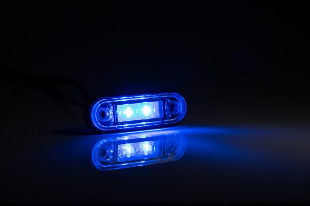 Poziční LED světlo Fristom 12-36V, 2 LED, E9 a EMC- Modré