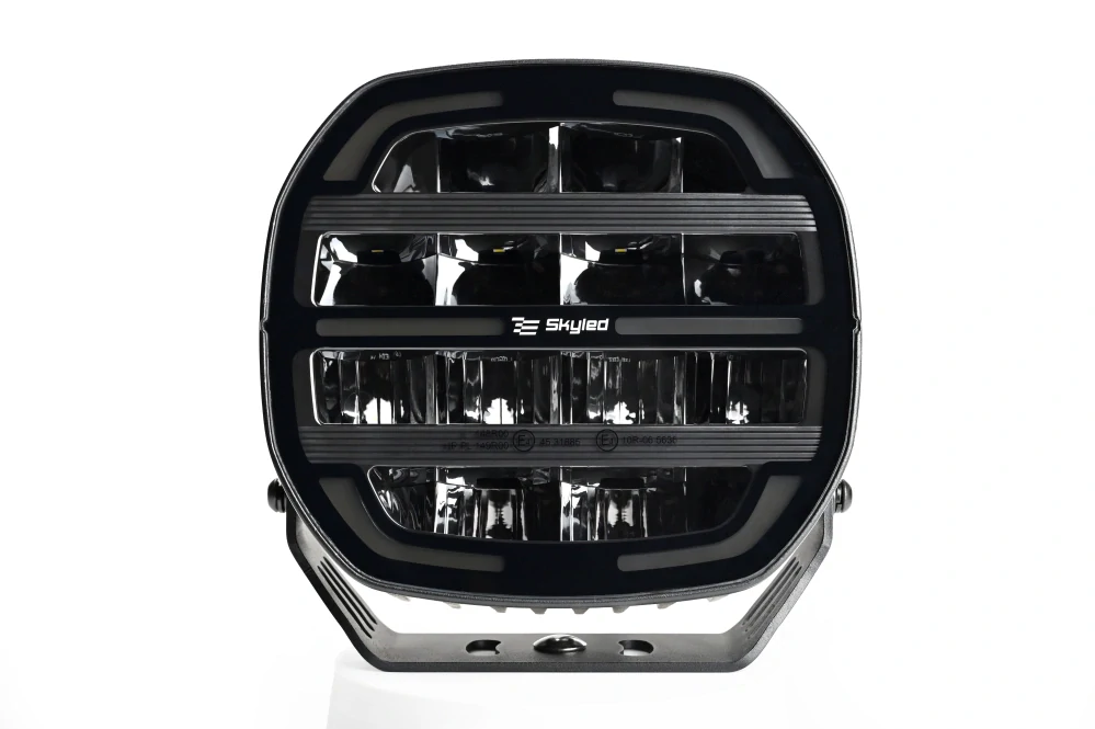 LED přídavný reflektor Skyled Moai 7x - 7" s pozičním světlem, 9-36V, 12000lm, 136W, ECE R10, R148, R149 - černá