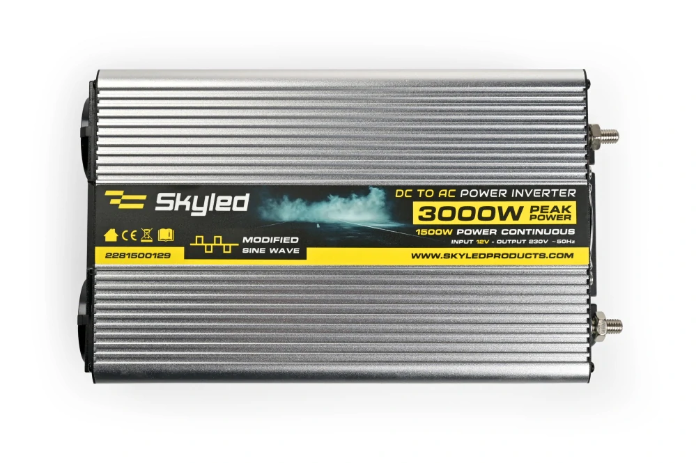 Měnič napětí Skyled 12V/230V, 3000W (1500W trvalý), modifikovaný Sinus