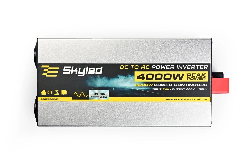 Měnič napětí Skyled 24V/230V, 4000W (2000W trvalý), čistý Sinus