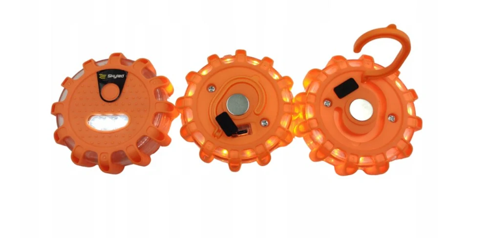 LED výstražné světlo nabíjecí 12 LED, sada 3 ks- Oranžové