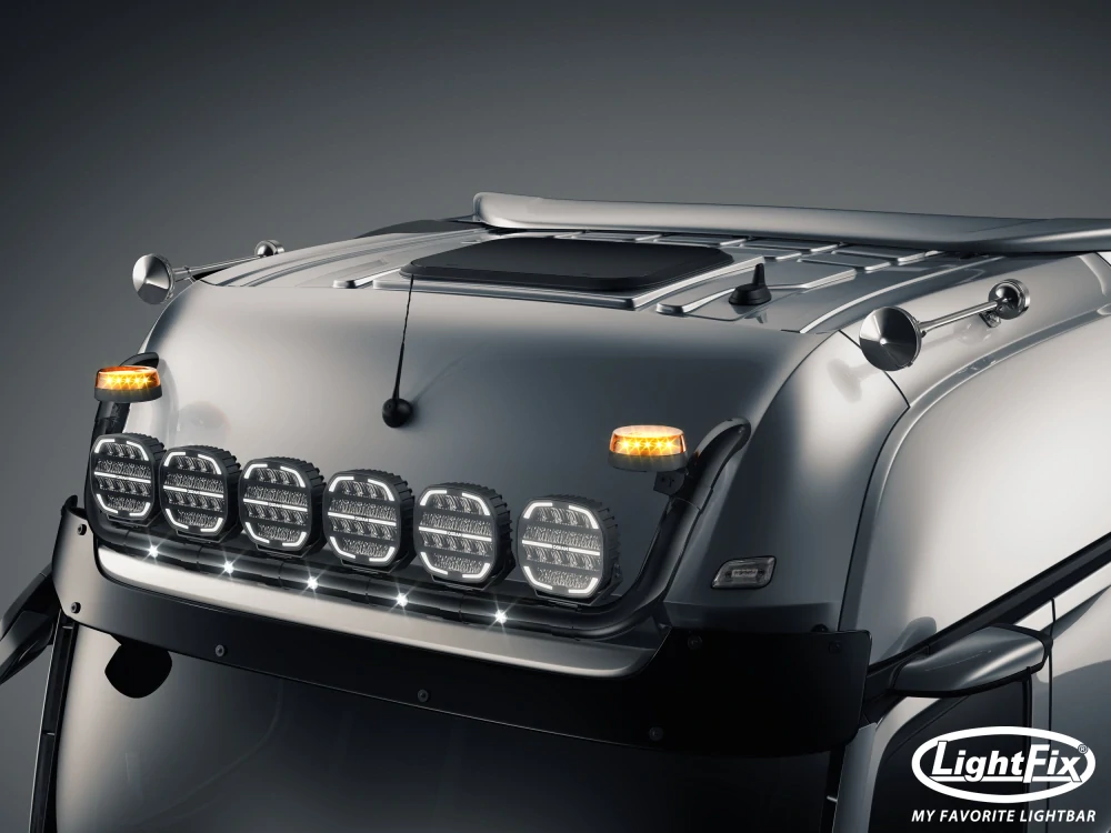 Střešní nerezový rám Lightfix SKY-LIGHT "U" lakovaný – MERCEDES - ACTROS (PROCABIN) - GIGA SPACE