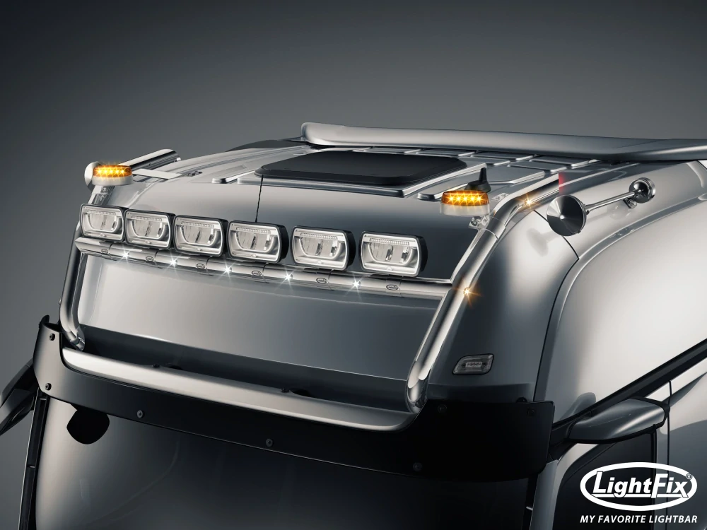 Střešní nerezový rám Lightfix SKY-LIGHT "H-TYPE" nerezový – MERCEDES - ACTROS (PROCABIN) - GIGA SPACE