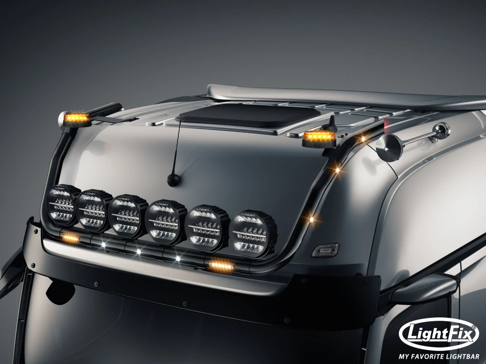 Střešní nerezový rám Lightfix SKY-LIGHT "V-TYPE" lakovaný – MERCEDES - ACTROS (PROCABIN) - GIGA SPACE