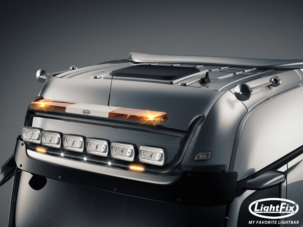 Střešní nerezový rám Lightfix SKY-LIGHT + SKY-BRIDGE lakovaný – MERCEDES - ACTROS (PROCABIN) - GIGA SPACE