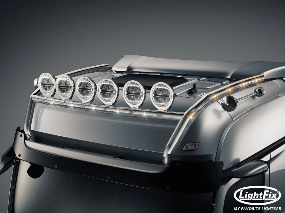 Střešní nerezový rám Lightfix SKY-LIGHT "H-TYPE" nerezový – MERCEDES - ACTROS (PROCABIN) / AROCS - BIGSPACE