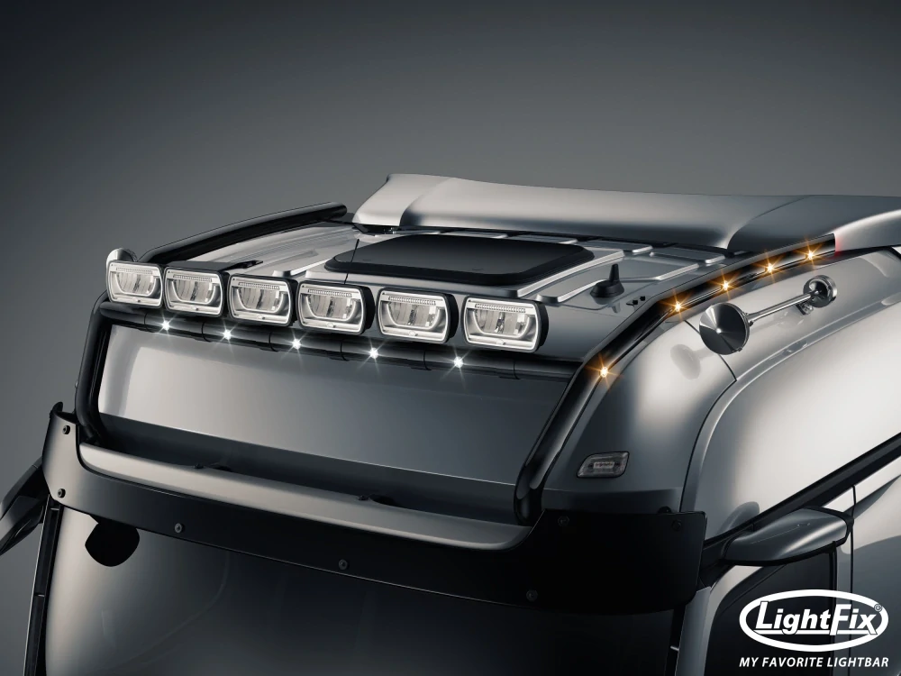 Střešní nerezový rám Lightfix SKY-LIGHT "H-TYPE" lakovaný – MERCEDES - ACTROS (PROCABIN) / AROCS - BIGSPACE