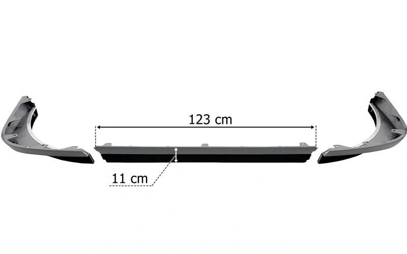 Třídílný spoiler pod nárazník Volvo FH4 a FH5 s ochrannou gumou