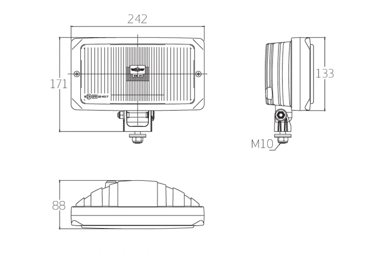 Mlhový reflektor SIM Jumbo 220 bílý, H3, 12/24 V, 242 mm, old school