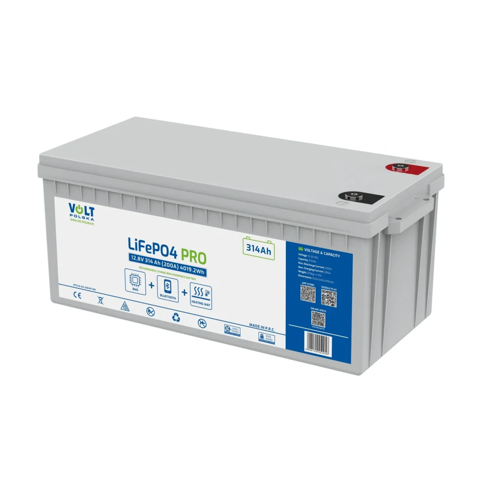 LiFePO4 PRO akumulátor Volt Polska 12,8V 314Ah 200A BMS Bluetooth Vyhřívání