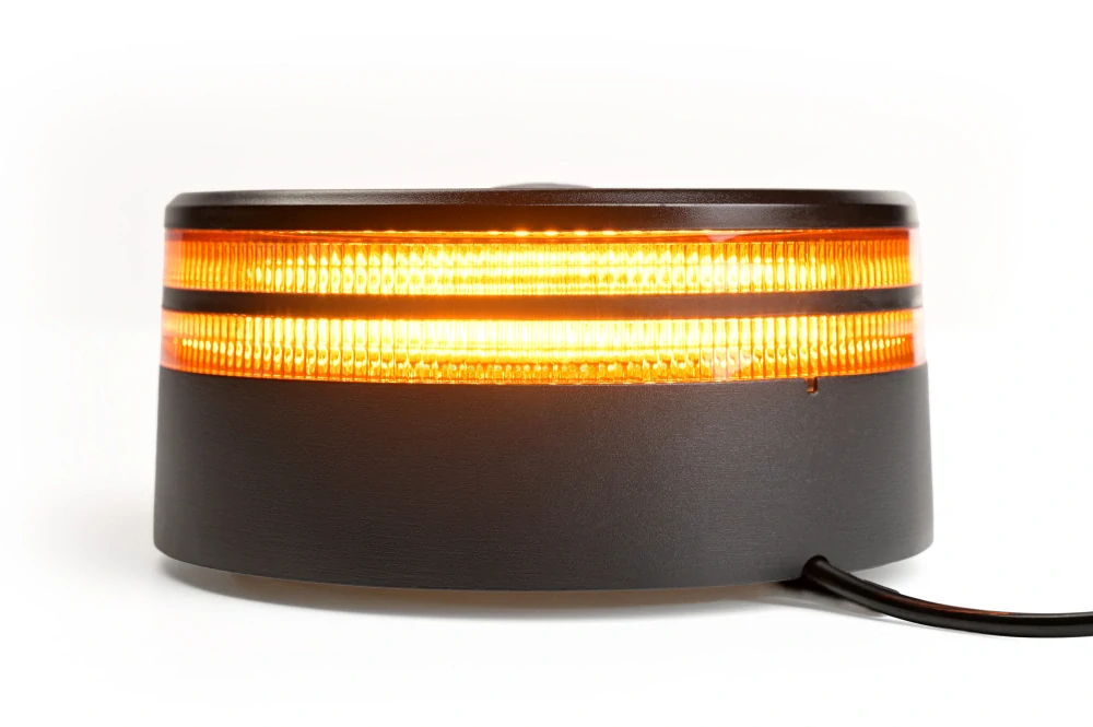 LED maják SKYLED SK-LED Revolution 10–30 V, 50 LED, oranžový, 7 režimů, magnet, R65, IP67, Ø 149 mm, výška 81,5 mm