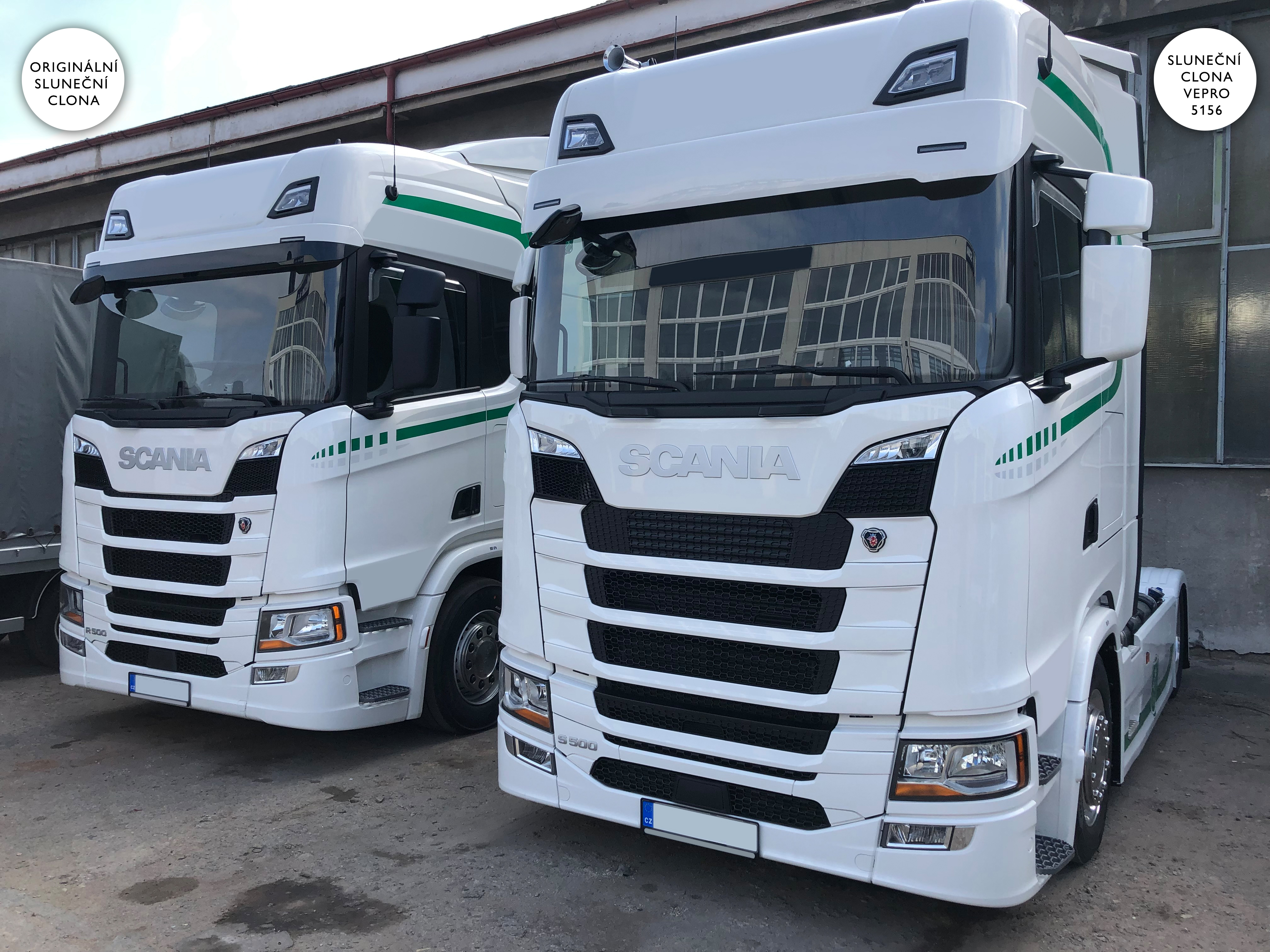 Sluneční clona Scania new gen 2017- S/R/G se 2 výřezy na poziční světla/komplet