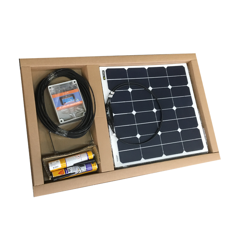 Sada flexibilních solárních panelů 2x 55W/12 nebo 24V vč. regulátoru s připojením bluetooth