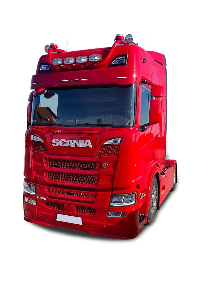 Sluneční clona Scania new gen 2017- S/R/G s 5 výřezy na poziční světla/komplet