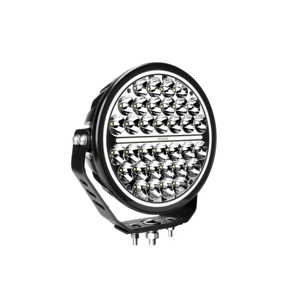 LED světlomet Strands SN RANGER SPOT 9″, s pozičním světlem, 9-35V, 229mm, 170W, 20400lm, ECE R7, R112 - Černý