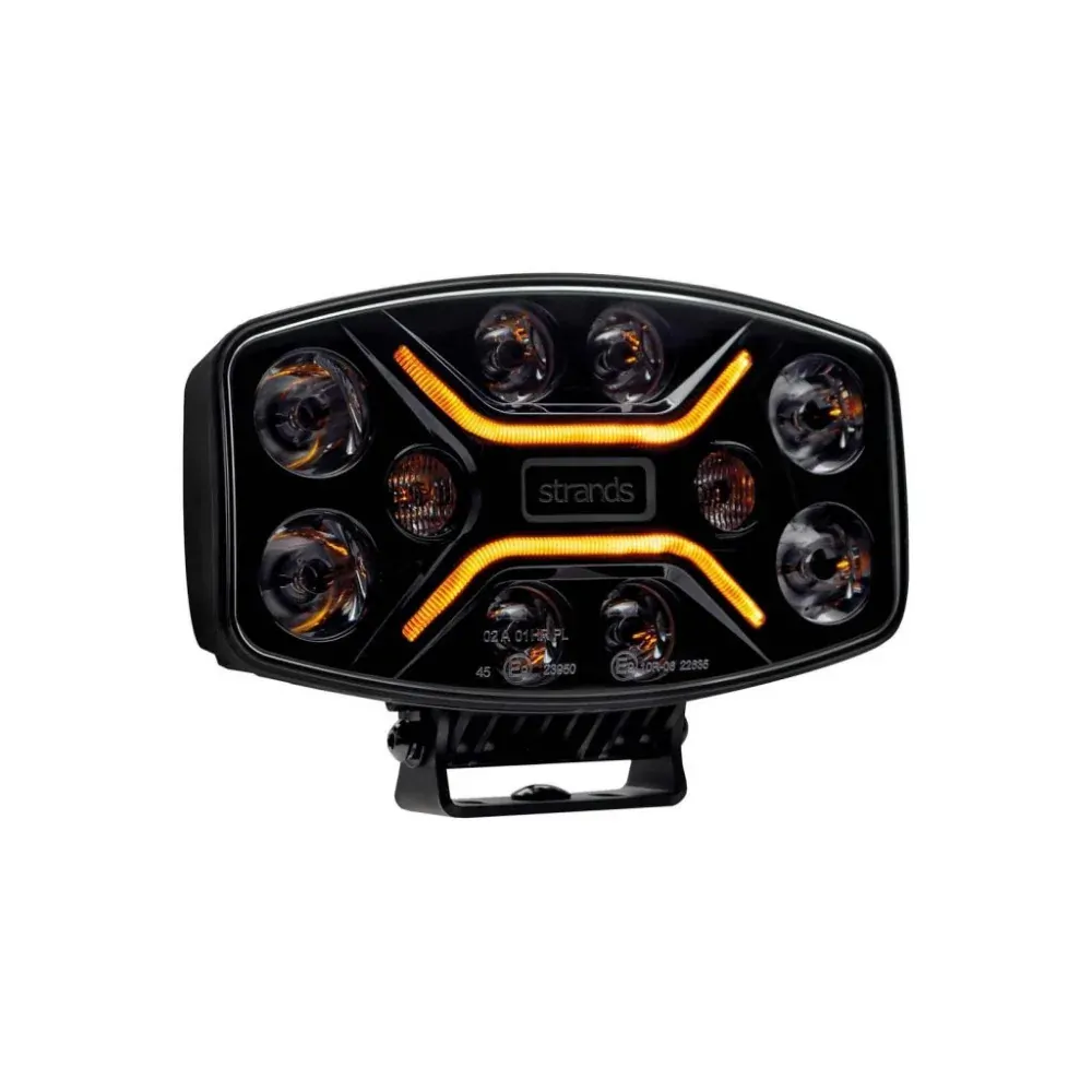 LED světlomet Strands INSANE 247mm, s pozičním světlem, 9-36V, 12000 lm, Strobo