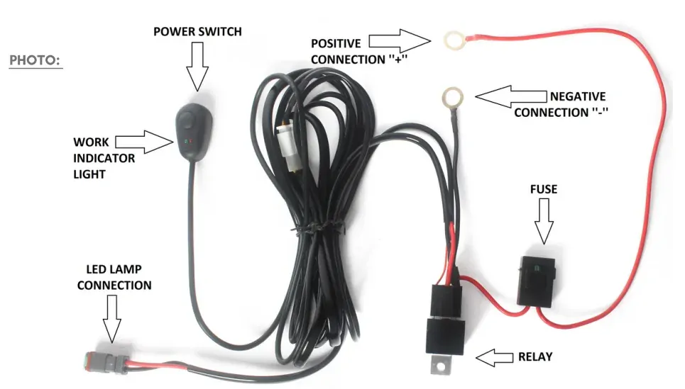 Kabeláž Skyled pro 1 pracovní světlo a LED panel 12 V, 3m