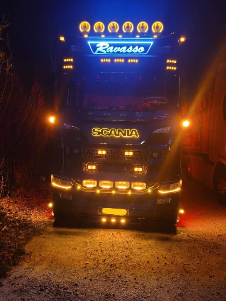 LED podsvícený nápis SCANIA- Nerezový