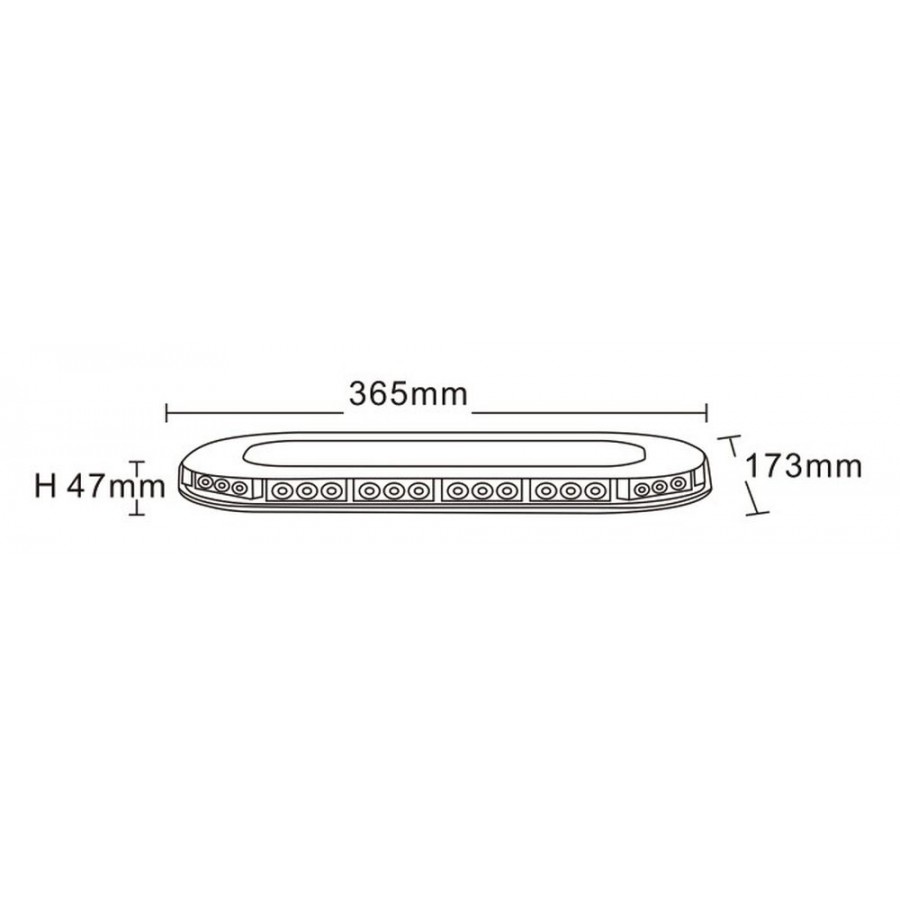 Mimi LED majáková rampa 12- 24V, 365 mm, 50W, ECE R65, ECE R10, magnet